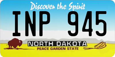 ND license plate INP945