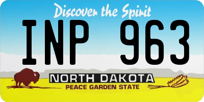 ND license plate INP963