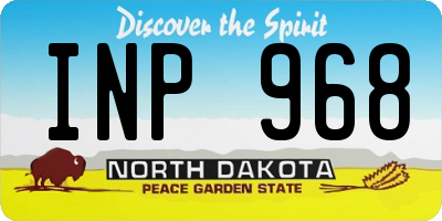ND license plate INP968