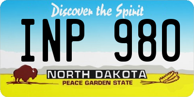 ND license plate INP980