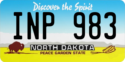 ND license plate INP983