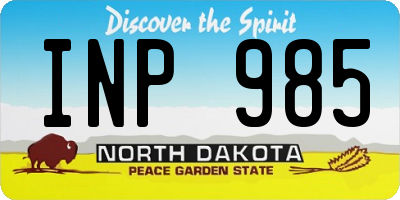 ND license plate INP985