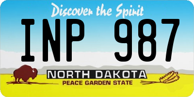ND license plate INP987