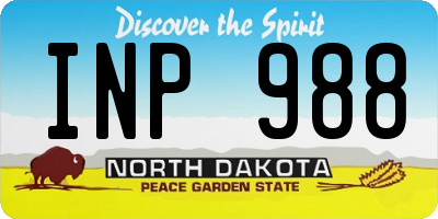 ND license plate INP988