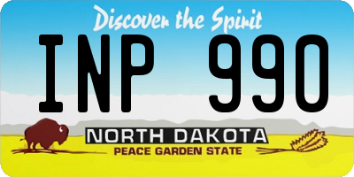ND license plate INP990