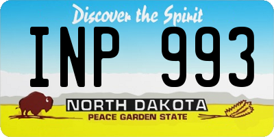 ND license plate INP993