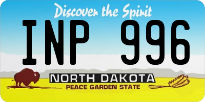 ND license plate INP996