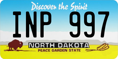 ND license plate INP997