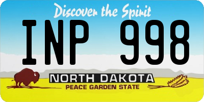 ND license plate INP998