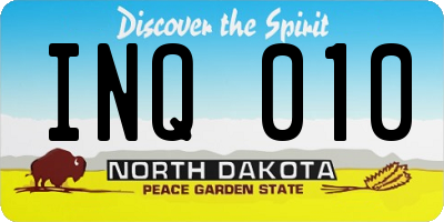 ND license plate INQ010