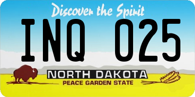 ND license plate INQ025
