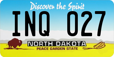 ND license plate INQ027