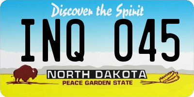 ND license plate INQ045