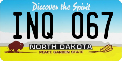 ND license plate INQ067