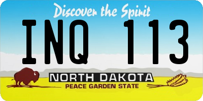 ND license plate INQ113
