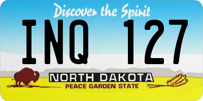 ND license plate INQ127