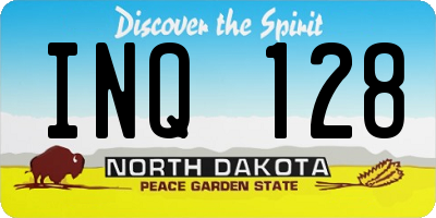 ND license plate INQ128