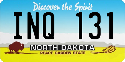 ND license plate INQ131