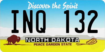 ND license plate INQ132