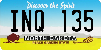 ND license plate INQ135