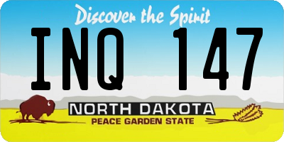 ND license plate INQ147