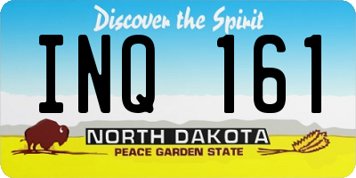 ND license plate INQ161