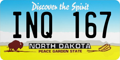 ND license plate INQ167