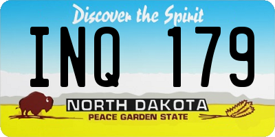ND license plate INQ179