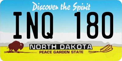 ND license plate INQ180