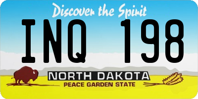 ND license plate INQ198