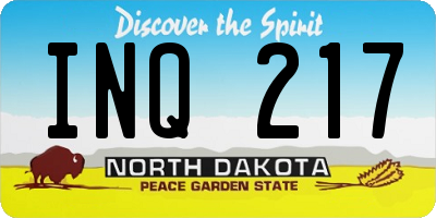 ND license plate INQ217