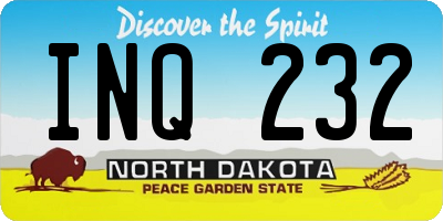 ND license plate INQ232