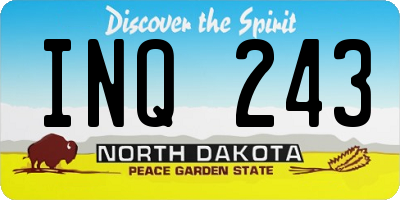 ND license plate INQ243