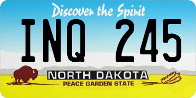ND license plate INQ245