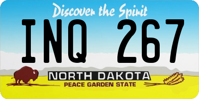 ND license plate INQ267