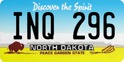 ND license plate INQ296