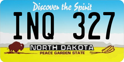 ND license plate INQ327