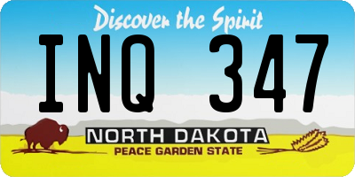 ND license plate INQ347