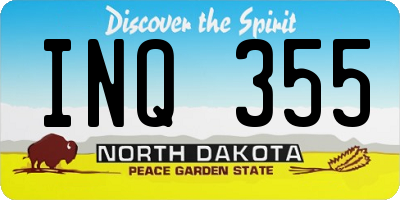 ND license plate INQ355