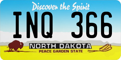 ND license plate INQ366