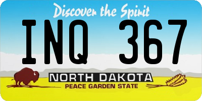 ND license plate INQ367