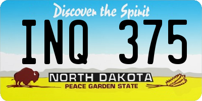 ND license plate INQ375