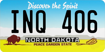 ND license plate INQ406