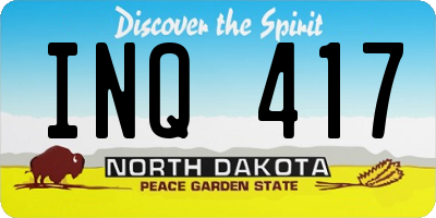 ND license plate INQ417