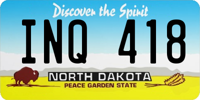 ND license plate INQ418