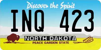 ND license plate INQ423