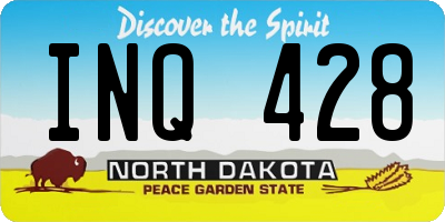 ND license plate INQ428