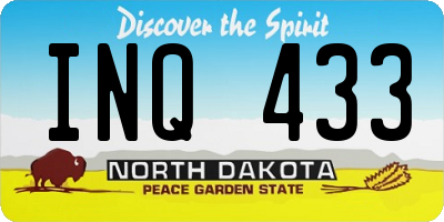 ND license plate INQ433
