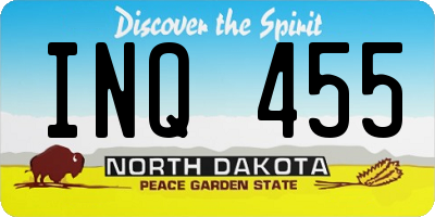 ND license plate INQ455