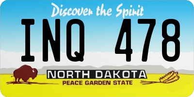 ND license plate INQ478